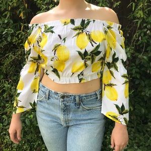 Lemon Off-the-shoulder top from Zaful